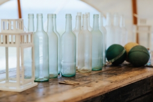upcycled glass bottles