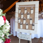 Hessian backed table plan & Easel