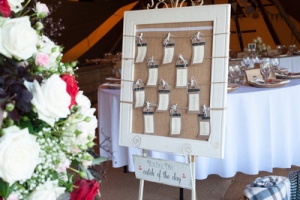 Hessian backed table plan & Easel