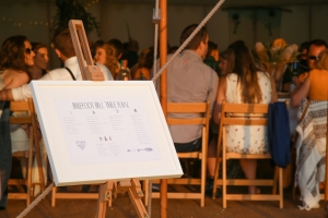 wooden easel & painted frame seating plan