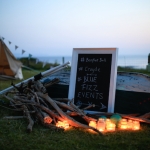 chalk board/driftwood/upcycled tealight jars