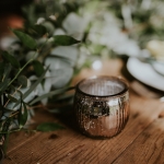 Distressed silver tea light holder