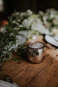 Distressed silver tea light holder