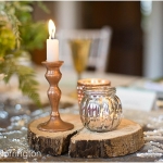 Tree Trunk mat/silver tea light holder