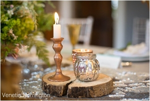 Tree Trunk mat/silver tea light holder